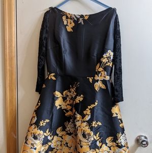 Black and gold cocktail dress